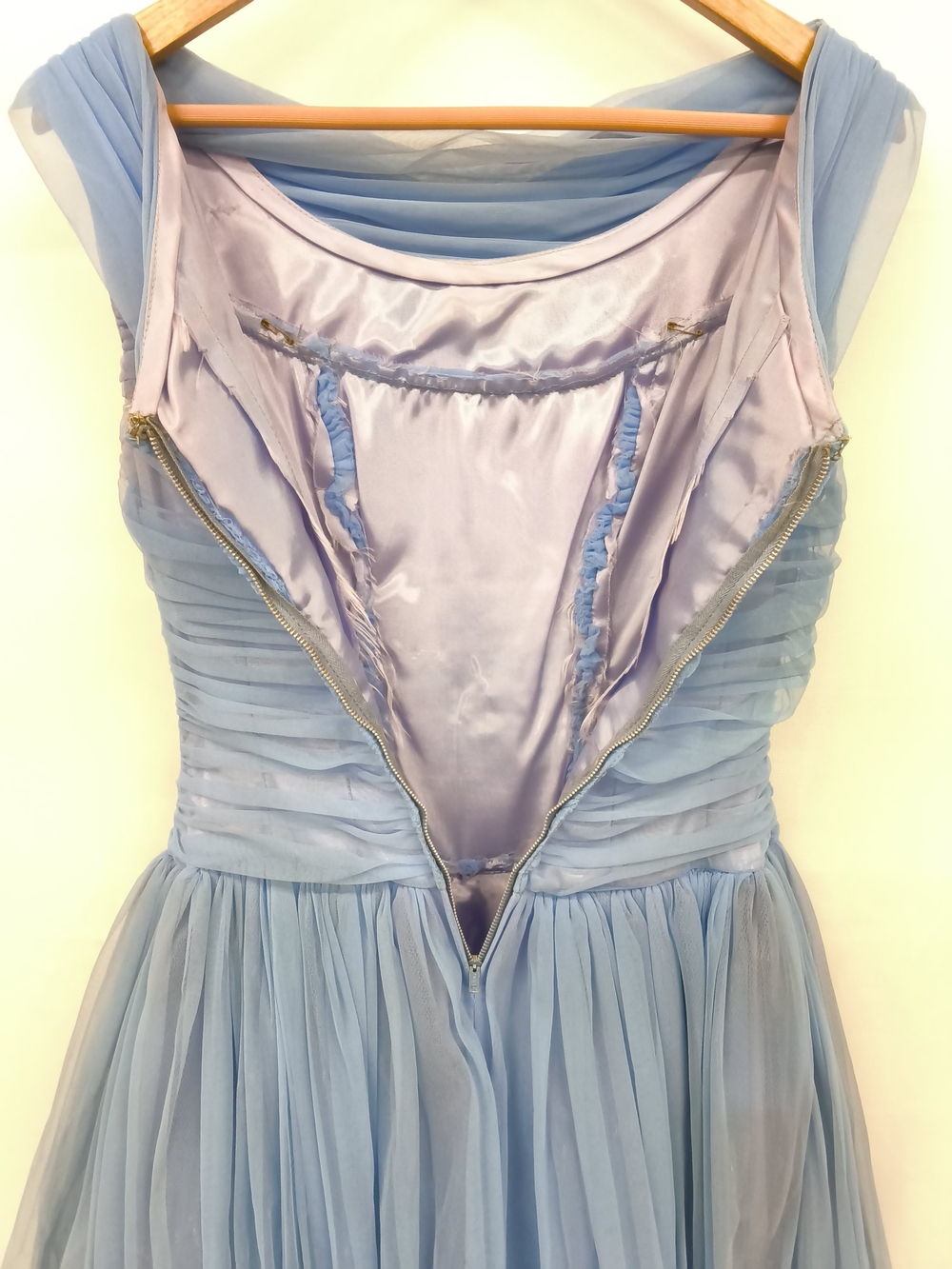 Vintage 1950s Periwinkle Blue Party Dress  | Mid-Century Cocktail Gown - Picture 6 of 16